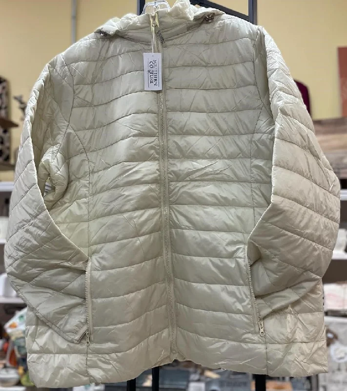 SOUTHERN COUTURE TEE COMPANY IVORY LIGHTWEIGHT PUFFER JACKET Bomber Jacket Anorak Windbreaker SOUTHERN COUTURE TEE COMPANY IVORY LIGHTWEIGHT PUFFER JACKET Bomber Jacket Anorak Windbreaker