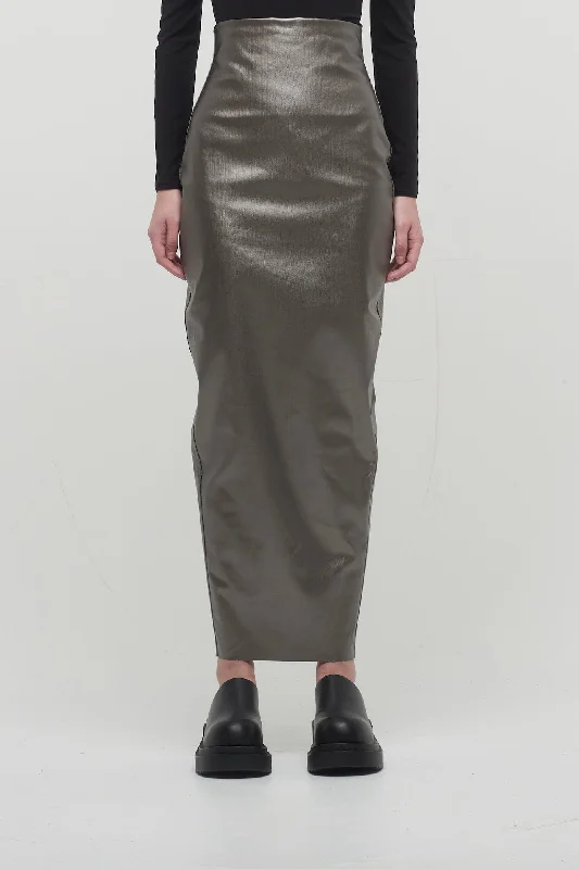 Rick Owens Dirt Pillar Skirt in Gunmetal cashmere skirt soft