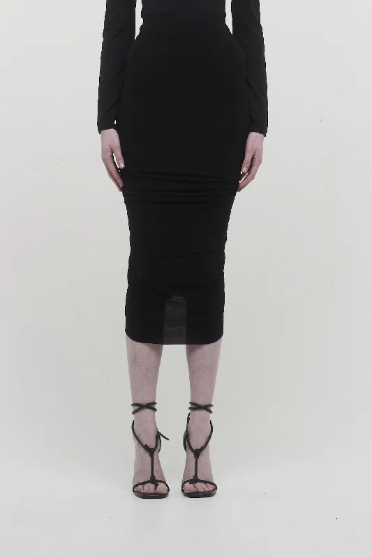 Rick Owens Shrimp Skirt in Black silk skirt sleek