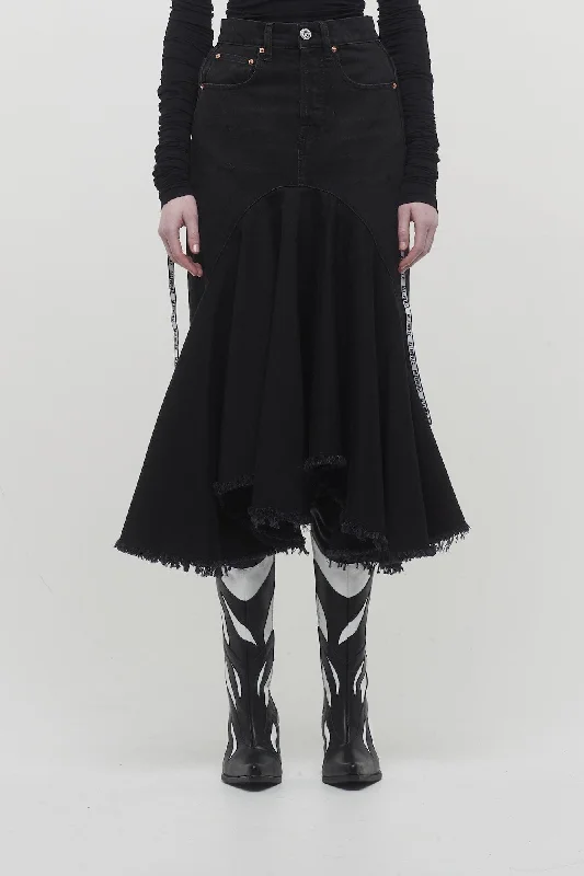 Vetements Denim Midi Skirt leather skirt refined