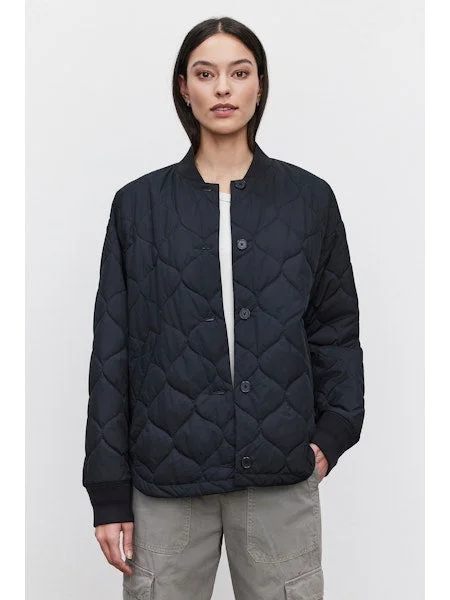 Velvet Carie Quilted Jacket Black Satin Fabric Silk Fabric Chiffon Fabric