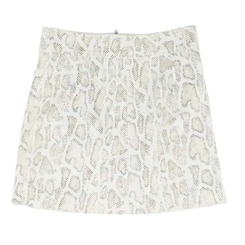 White Animal Print Mini Skirt vintage skirt charm