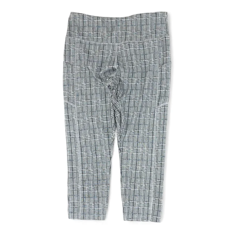 White Houndstooth Leggings Fashionable Ribbed Knit Leggings