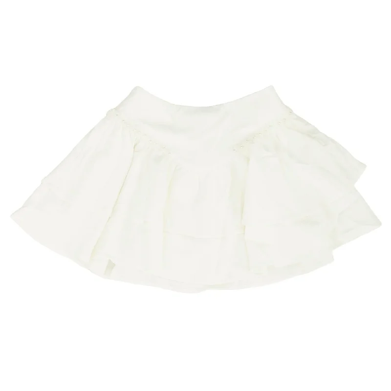 White Solid Mini Skirt corduroy skirt comfortable