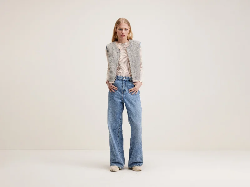 Hess sleeveless jacket (242 / W / H. GREY) Lace Jacket Ribbed Jacket Sequined Jacket Hess sleeveless jacket (242 / W / H. GREY) Lace Jacket Ribbed Jacket Sequined Jacket