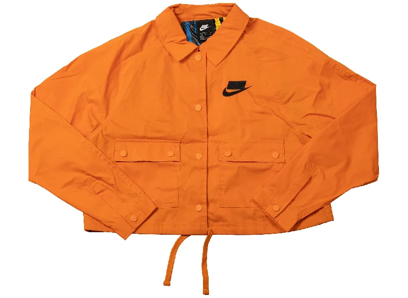Women's Nike Sportswear Woven Jacket Front Pockets Side Pockets Patch Pockets