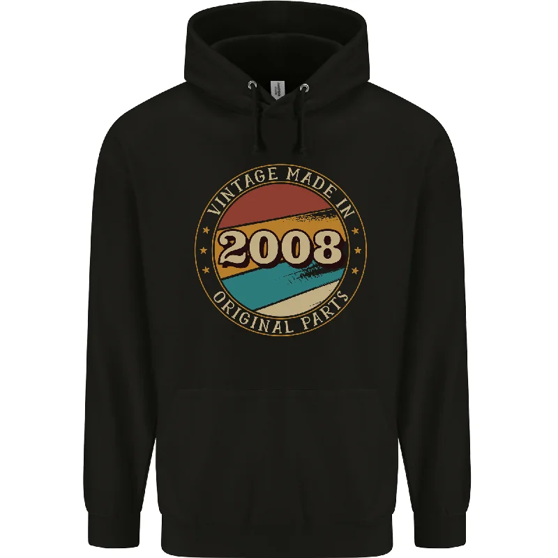 16th Birthday  Vintage Made In 2008 Mens 80% Cotton Hoodie Hoodie with Turtle Neck Cozy Winter