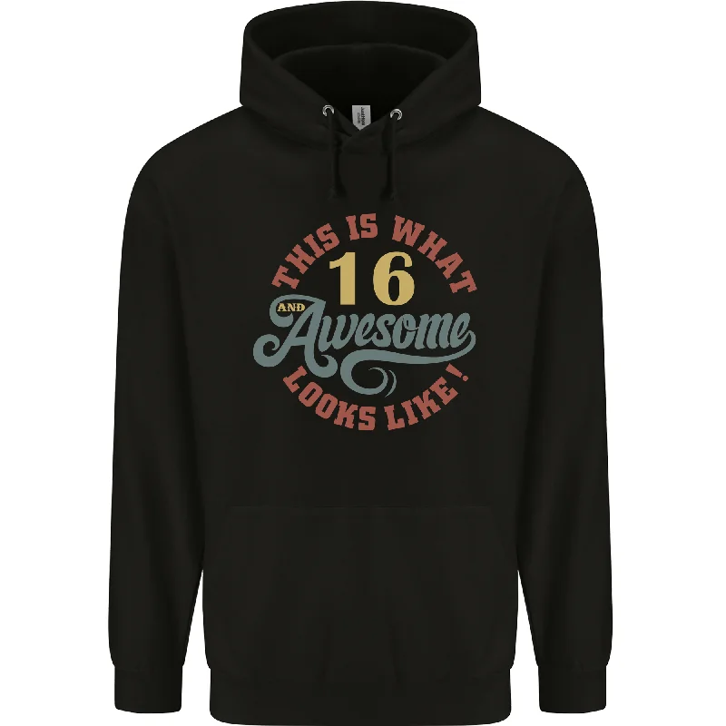 16th Birthday 60 Year Old Awesome Looks Like Mens 80% Cotton Hoodie Hoodie with Illustration Artistic Creative