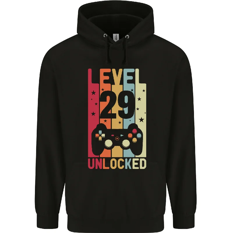 29th Birthday 29 Year Old Level Up Gaming Mens 80% Cotton Hoodie Hoodie with Batwing Sleeves Loose Dramatic 29th Birthday 29 Year Old Level Up Gaming Mens 80% Cotton Hoodie Hoodie with Batwing Sleeves Loose Dramatic