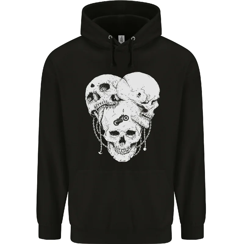 3 Skulls Gothic Heavy Metal Biker Demon Mens 80% Cotton Hoodie Hoodie with Monochrome Minimalist Simple 3 Skulls Gothic Heavy Metal Biker Demon Mens 80% Cotton Hoodie Hoodie with Monochrome Minimalist Simple