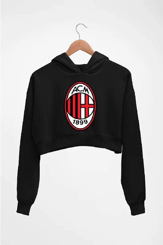 A.C. Milan Crop HOODIE FOR WOMEN Hoodie with Pastel Soft Subtle