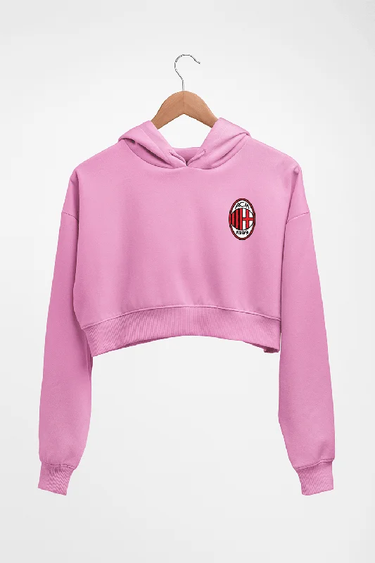 A.C. Milan Crop HOODIE FOR WOMEN Hoodie with Double Zipper Versatile Adjustable