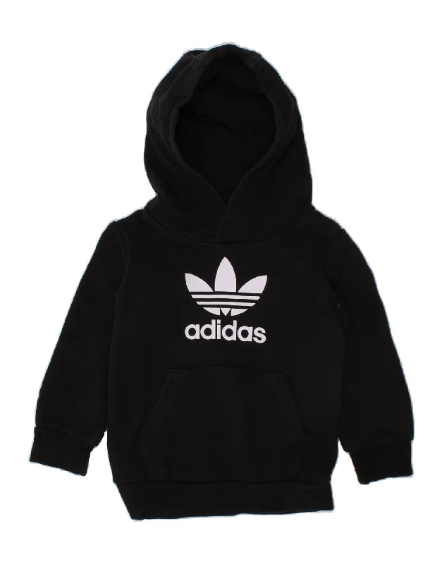 ADIDAS Baby Boys Graphic Hoodie Jumper 12-18 Months Black Cotton Hoodie with Hood Adjustable Protection ADIDAS Baby Boys Graphic Hoodie Jumper 12-18 Months Black Cotton Hoodie with Hood Adjustable Protection