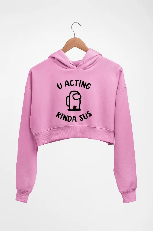 Among Us Crop HOODIE FOR WOMEN Hoodie with Ribbed Hem Stretchable Secure