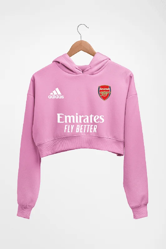 Arsenal 2021-22 Crop HOODIE FOR WOMEN Hoodie with Strings Custom Fit Adjustable