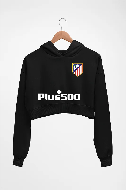 Atletico Madrid 2021-22 Crop HOODIE FOR WOMEN Hooded Sweatshirt Casual Wear Street Style