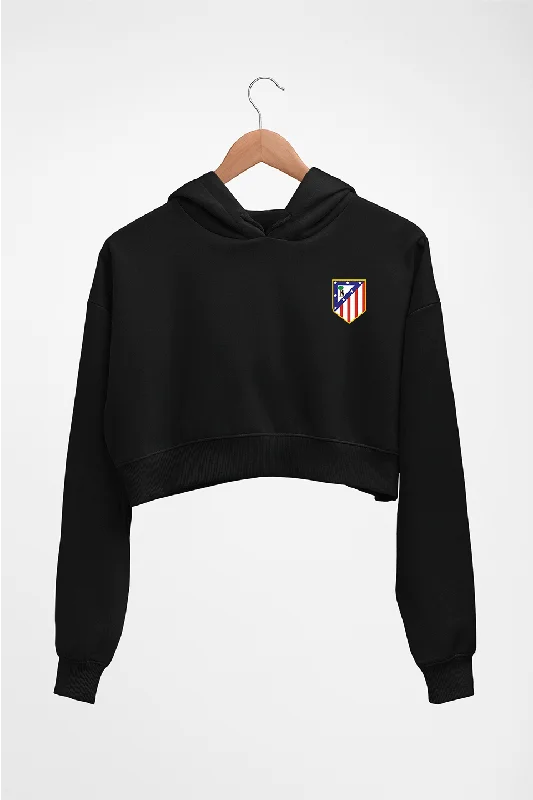 Atlético Madrid Crop HOODIE FOR WOMEN Hoodie with Crew Neck Simple Timeless