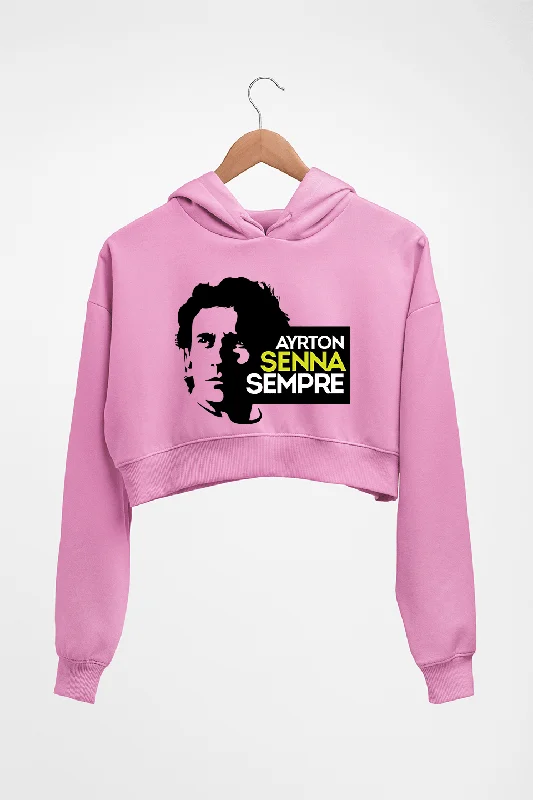 Ayrton Senna Crop HOODIE FOR WOMEN Hooded Sweatshirt Casual Wear Street Style