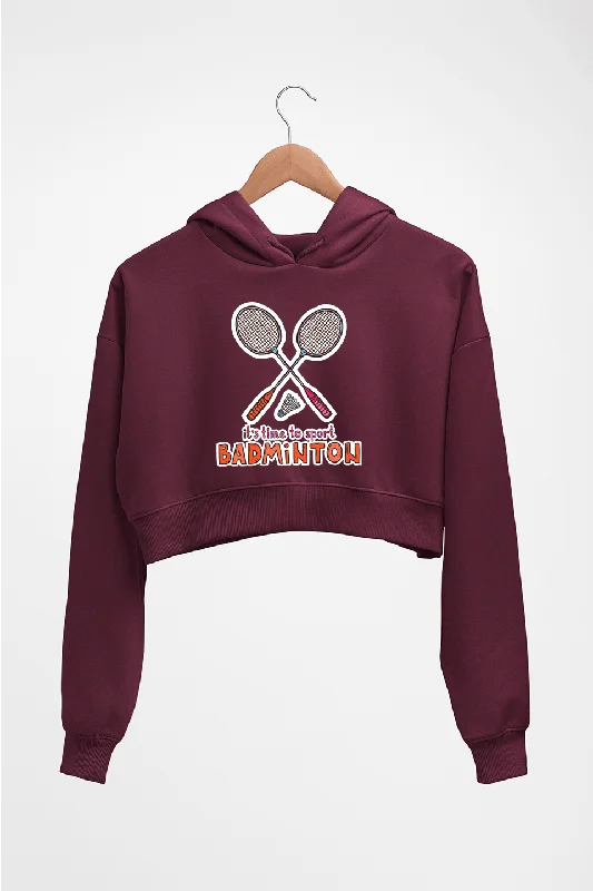 Badminton Crop HOODIE FOR WOMEN Hoodie with Hem Detail Decorative Unique