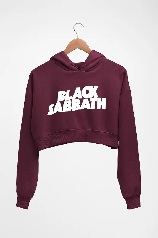 Black Sabbath Crop HOODIE FOR WOMEN Hoodie with Exposed Zipper Edgy Industrial