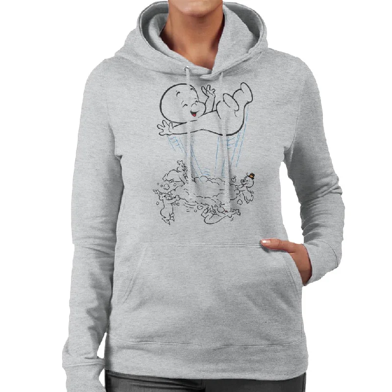 Casper The Friendly Ghost Cloud Bounce Women's Hooded Sweatshirt Hoodie with Velcro Closure Adjustable Secure
