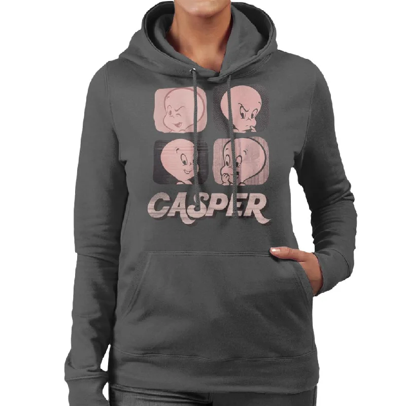 Casper The Friendly Ghost Facial Expressions Women's Hooded Sweatshirt Hoodie with Hem Lace Feminine Delicate Casper The Friendly Ghost Facial Expressions Women's Hooded Sweatshirt Hoodie with Hem Lace Feminine Delicate