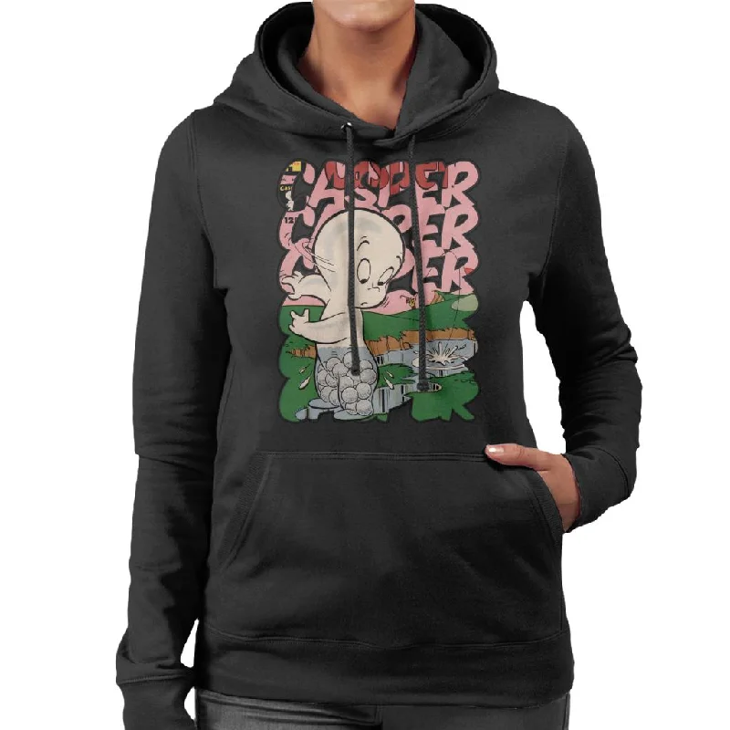 Casper The Friendly Ghost Golf Water Women's Hooded Sweatshirt Hoodie with Set-In Sleeves Structured Classic Casper The Friendly Ghost Golf Water Women's Hooded Sweatshirt Hoodie with Set-In Sleeves Structured Classic