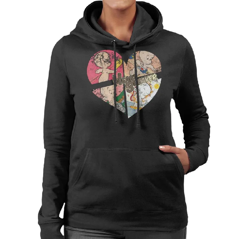 Casper The Friendly Ghost Heart Breaker Women's Hooded Sweatshirt Hoodie with Contrast Stitching Detailed Premium Casper The Friendly Ghost Heart Breaker Women's Hooded Sweatshirt Hoodie with Contrast Stitching Detailed Premium