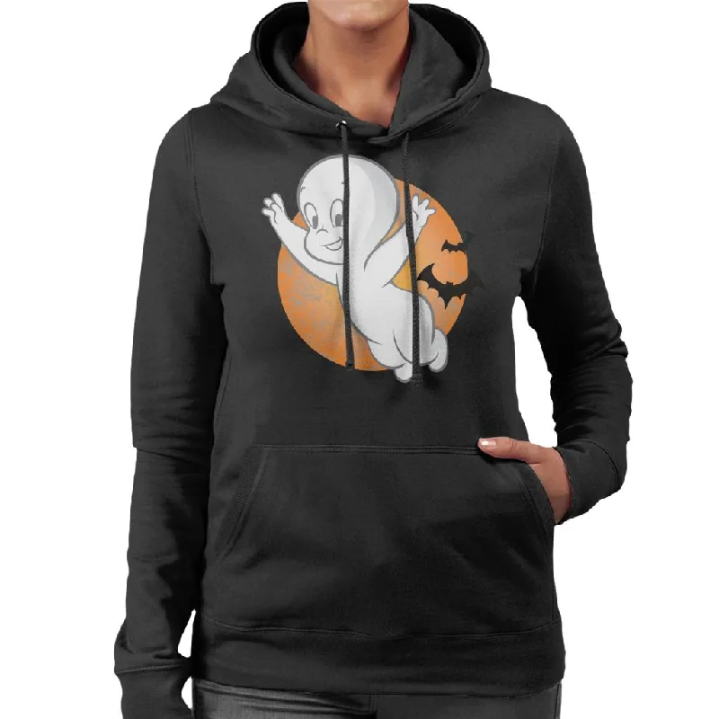 Casper The Friendly Ghost Moon Flying Women's Hooded Sweatshirt Hoodie with Raglan Sleeves Sporty Comfortable Casper The Friendly Ghost Moon Flying Women's Hooded Sweatshirt Hoodie with Raglan Sleeves Sporty Comfortable