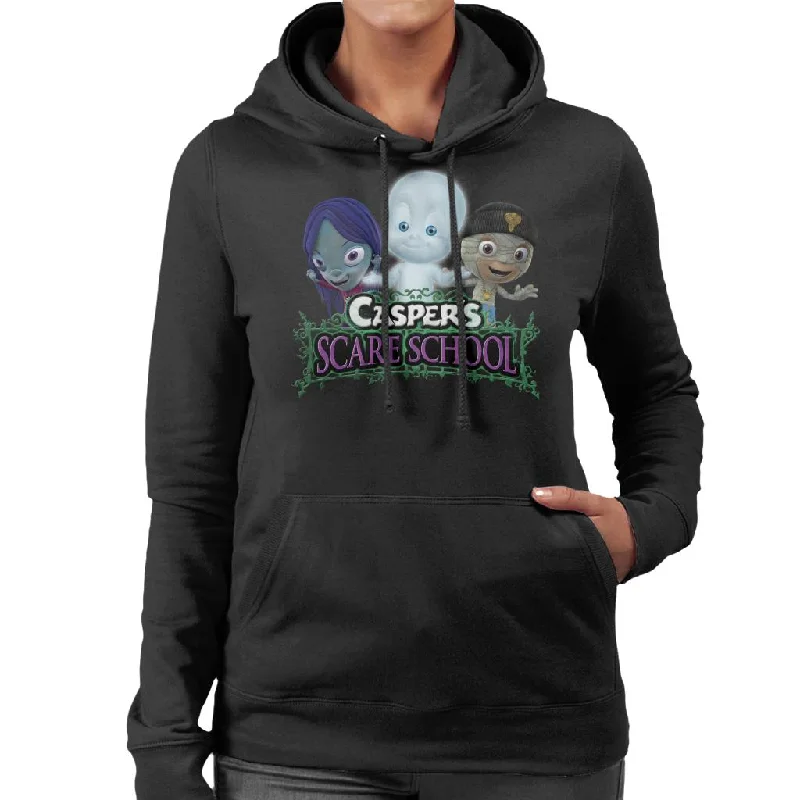 Casper The Friendly Ghost Scare School Women's Hooded Sweatshirt Hoodie with Double Zipper Versatile Adjustable Casper The Friendly Ghost Scare School Women's Hooded Sweatshirt Hoodie with Double Zipper Versatile Adjustable