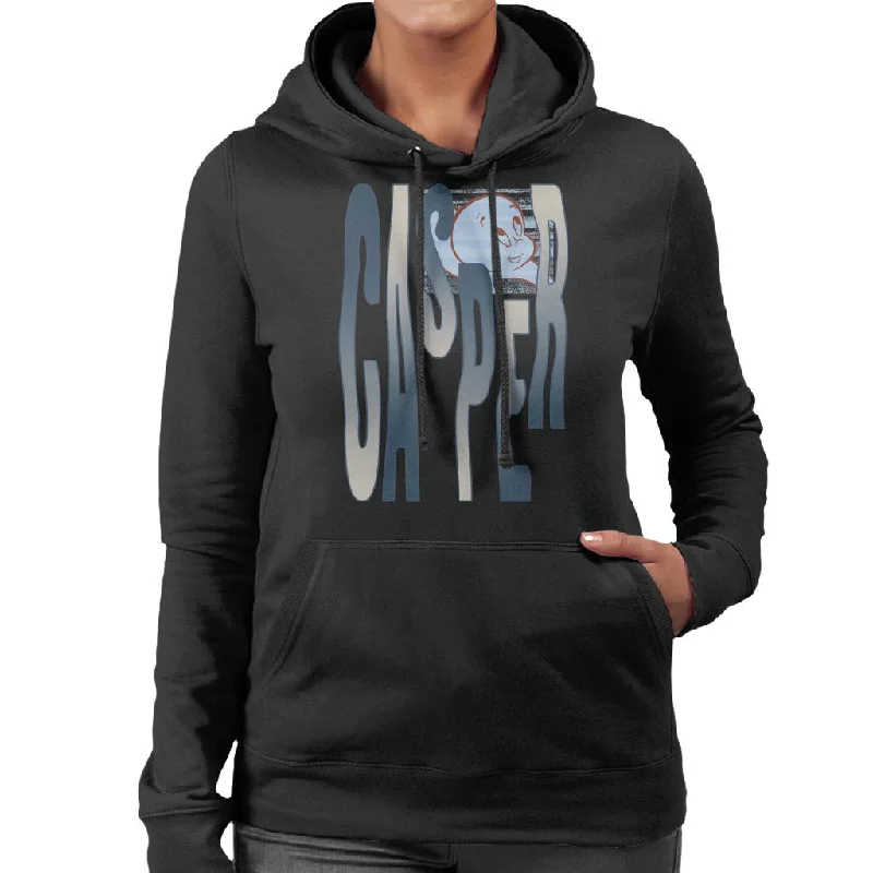 Casper The Friendly Ghost Spooky Waves Women's Hooded Sweatshirt Hoodie with Belted Waist Structured Tailored Casper The Friendly Ghost Spooky Waves Women's Hooded Sweatshirt Hoodie with Belted Waist Structured Tailored