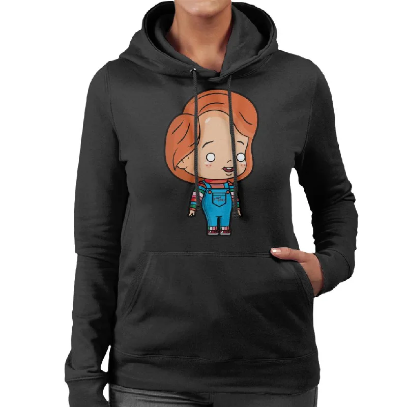 Child's Play Chucky Cute Cartoon Women's Hooded Sweatshirt Hoodie with Full-Zip Functional Layering Child's Play Chucky Cute Cartoon Women's Hooded Sweatshirt Hoodie with Full-Zip Functional Layering