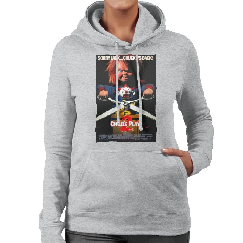 Chucky Childs Play 2 Sorry Jack Chucky Is Back Women's Hooded Sweatshirt Hoodie with Hem Ribbing Snug Secure Chucky Childs Play 2 Sorry Jack Chucky Is Back Women's Hooded Sweatshirt Hoodie with Hem Ribbing Snug Secure
