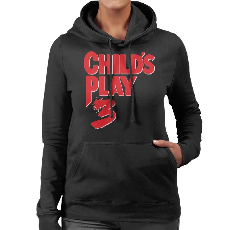 Chucky Childs Play 3 Classic Red Logo Women's Hooded Sweatshirt Hoodie with Tie-Dye Psychedelic Retro