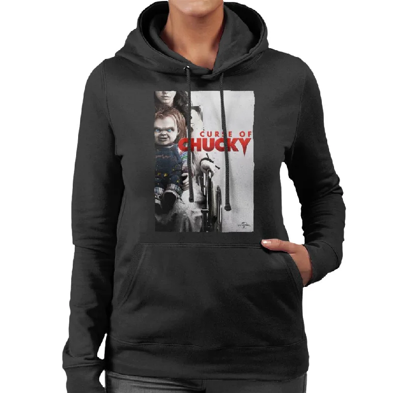Chucky Curse Of Chucky Poster Women's Hooded Sweatshirt Hoodie Dress Longline Feminine Chucky Curse Of Chucky Poster Women's Hooded Sweatshirt Hoodie Dress Longline Feminine