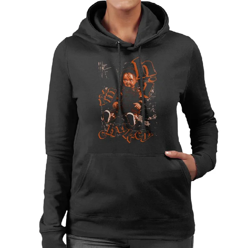 Chucky Im Chucky Hi Women's Hooded Sweatshirt Hoodie with Stripes Bold Sporty