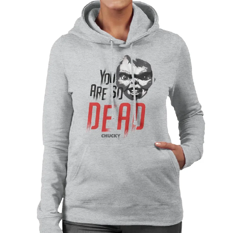 Chucky You Are So Dead Women's Hooded Sweatshirt Hoodie with Monochrome Minimalist Simple Chucky You Are So Dead Women's Hooded Sweatshirt Hoodie with Monochrome Minimalist Simple