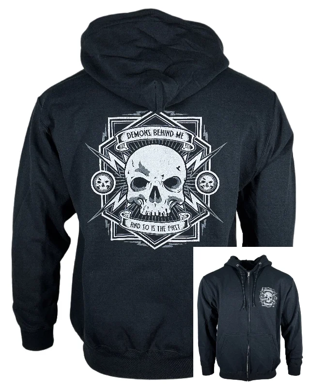 Electric Head Unisex Black Zip-UP Hoodie Hoodie with Hem Embroidery Detailed Premium Electric Head Unisex Black Zip-UP Hoodie Hoodie with Hem Embroidery Detailed Premium