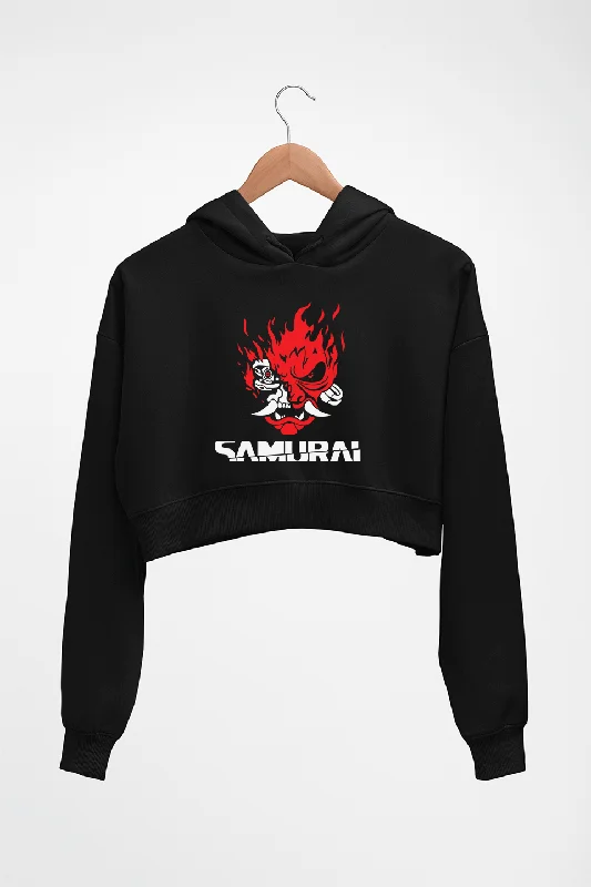 Cyberpunk Samurai Crop HOODIE FOR WOMEN Hoodie with Pastel Soft Subtle