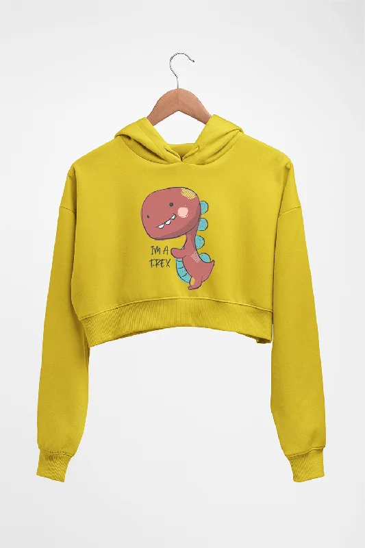 Dinosaur TRex Crop HOODIE FOR WOMEN Cotton Hoodie Fleece Lining Warmth