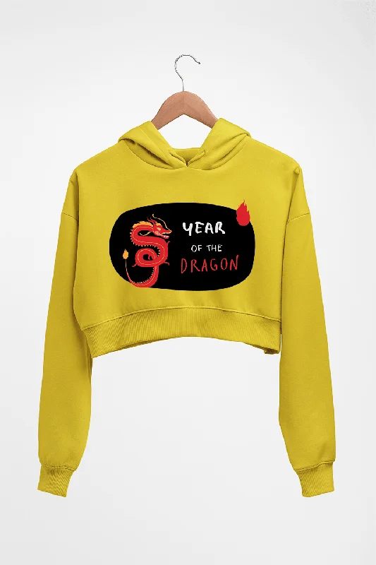 Dragon Crop HOODIE FOR WOMEN Hoodie with Print Artistic Unique