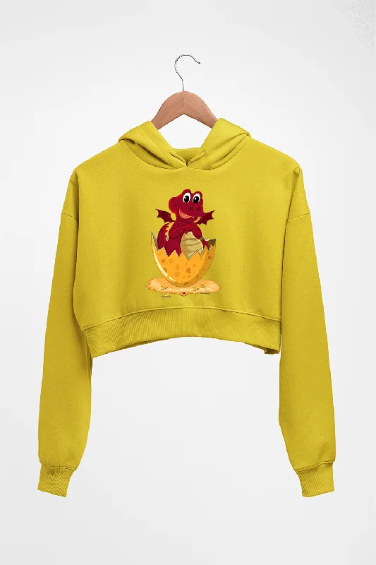 Dragon Crop HOODIE FOR WOMEN Hoodie with Hem Frayed Vintage Worn