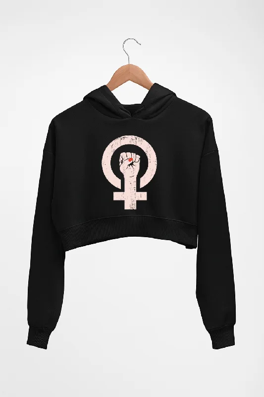 Feminist Crop HOODIE FOR WOMEN Hoodie with Drawcord Adjustable Secure