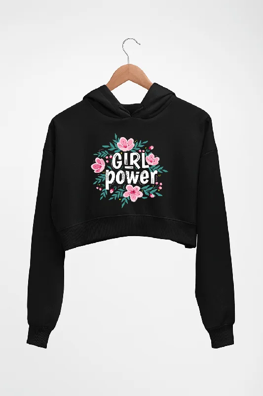 Feminist Girl Power Crop HOODIE FOR WOMEN Hoodie with Lace Feminine Delicate
