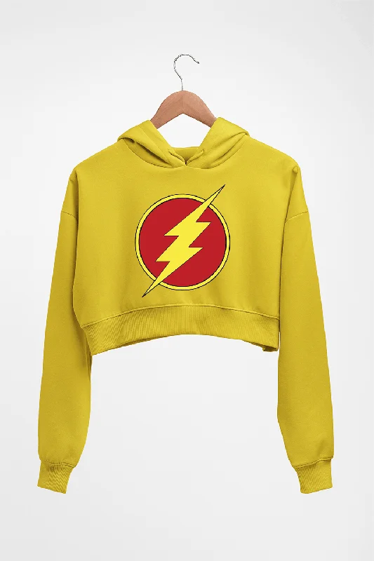 Flash Superhero Crop HOODIE FOR WOMEN Hoodie with Batwing Sleeves Loose Dramatic