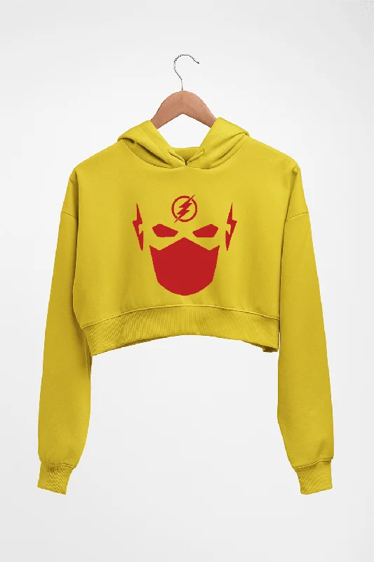 Flash Superhero Crop HOODIE FOR WOMEN Hoodie with Ribbed Neckline Snug Warm