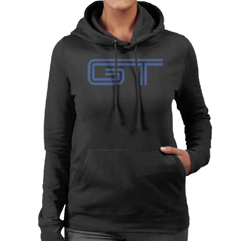 Ford GT Blue Classic Logo Women's Hooded Sweatshirt Hoodie with Print Artistic Unique