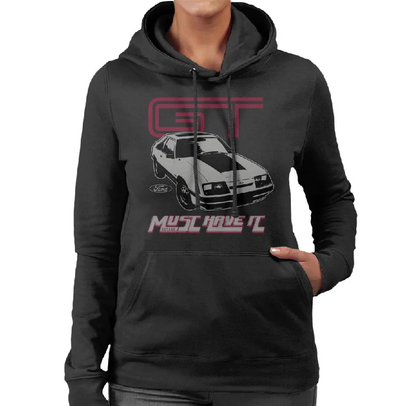 Ford GT Must Have It Women's Hooded Sweatshirt Hoodie with Hem Fringe Bohemian Relaxed