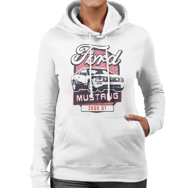 Ford Mustang 2005 GT Women's Hooded Sweatshirt Hoodie with Logo Branding Identity