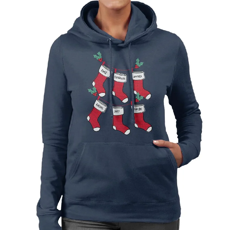 Friends Christmas Stockings Women's Hooded Sweatshirt Oversized Hoodie Comfort Casual